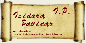 Isidora Pavičar vizit kartica